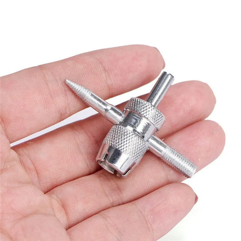 1set 4-Wege-Auto-Motorrad-Fahrrad-Reifen-Reifenventil-Reparatur-Entferner-Werkzeug + 4 Ventilschaftkerne Neues Motorrad-Zubehör