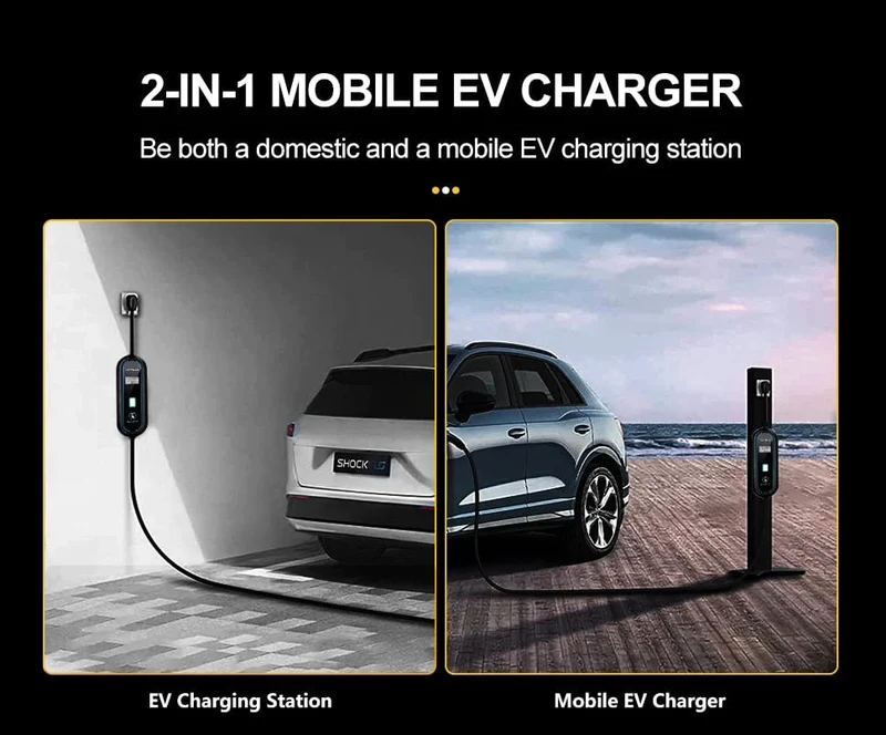 TAYSLA Haushaltsladegerät für Elektroautos, 16 A MAX, 220 V, tragbares EV-Ladegerät, Typ 2, IEC 62196, Ladekabel für Elektrofahrzeuge