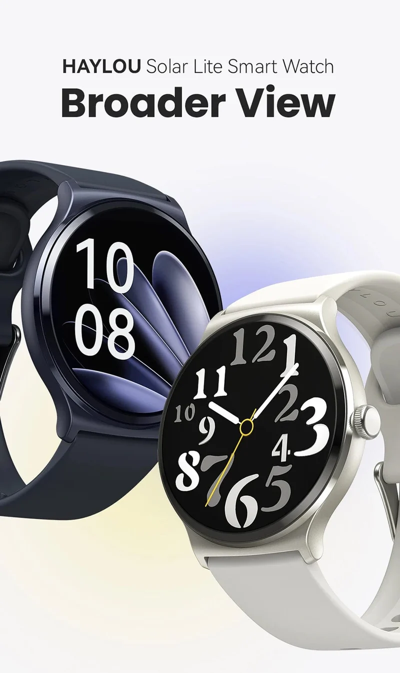HAYLOU Solar Lite Smart Watch, über 100 Trainingsmodi, Smartwatch, Herzfrequenz, Blutsauerstoffüberwachung, Schlaf- und Stresstests, Sportuhr