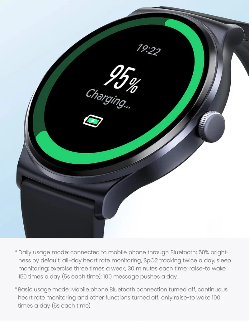 HAYLOU Solar Lite Smart Watch, über 100 Trainingsmodi, Smartwatch, Herzfrequenz, Blutsauerstoffüberwachung, Schlaf- und Stresstests, Sportuhr