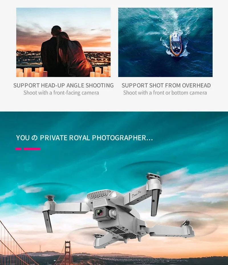 KBDFA 2023 Neue E88 Pro WIFI FPV Drohne Weitwinkel HD 4K 1080P Kamera Höhe halten RC Faltbarer Quadcopter Eders Hubschrauber Spielzeug Geschenk