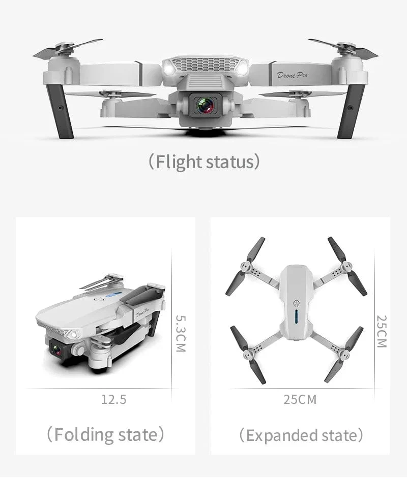 KBDFA 2023 Neue E88 Pro WIFI FPV Drohne Weitwinkel HD 4K 1080P Kamera Höhe halten RC Faltbarer Quadcopter Eders Hubschrauber Spielzeug Geschenk
