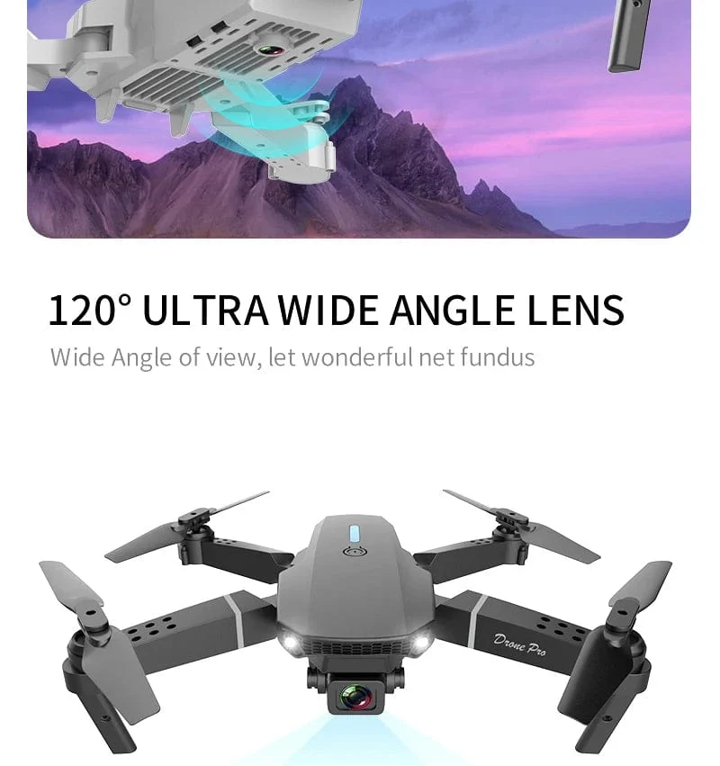 KBDFA 2023 Neue E88 Pro WIFI FPV Drohne Weitwinkel HD 4K 1080P Kamera Höhe halten RC Faltbarer Quadcopter Eders Hubschrauber Spielzeug Geschenk