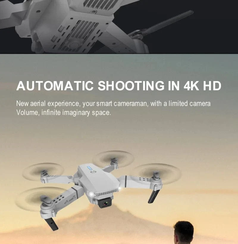 KBDFA 2023 Neue E88 Pro WIFI FPV Drohne Weitwinkel HD 4K 1080P Kamera Höhe halten RC Faltbarer Quadcopter Eders Hubschrauber Spielzeug Geschenk
