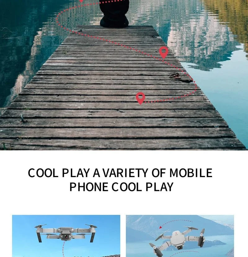 KBDFA 2023 Neue E88 Pro WIFI FPV Drohne Weitwinkel HD 4K 1080P Kamera Höhe halten RC Faltbarer Quadcopter Eders Hubschrauber Spielzeug Geschenk