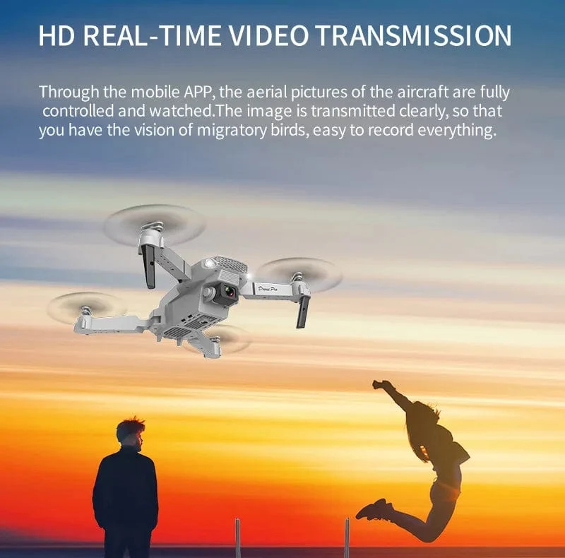 KBDFA 2023 Neue E88 Pro WIFI FPV Drohne Weitwinkel HD 4K 1080P Kamera Höhe halten RC Faltbarer Quadcopter Eders Hubschrauber Spielzeug Geschenk