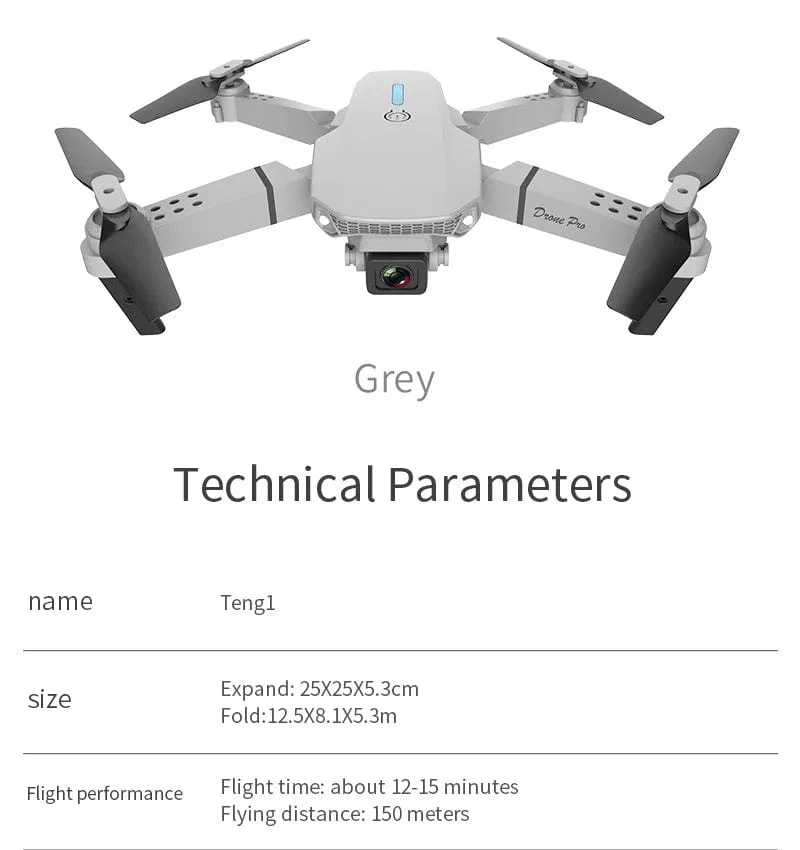 KBDFA 2023 Neue E88 Pro WIFI FPV Drohne Weitwinkel HD 4K 1080P Kamera Höhe halten RC Faltbarer Quadcopter Eders Hubschrauber Spielzeug Geschenk