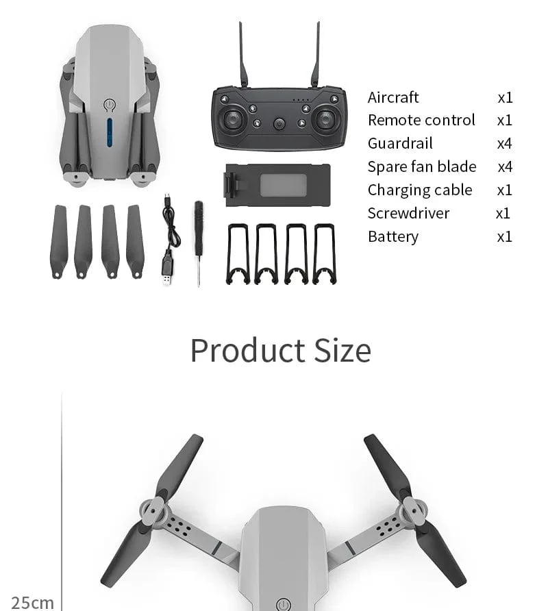 KBDFA 2023 Neue E88 Pro WIFI FPV Drohne Weitwinkel HD 4K 1080P Kamera Höhe halten RC Faltbarer Quadcopter Eders Hubschrauber Spielzeug Geschenk