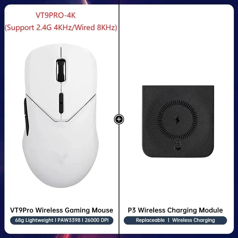 Rapoo VT9PRO Kabellose Gaming-Maus Esports Grade 68g Ultra-Light 26000DPI 8 Tasten Optische PAW3398 Computermaus für Laptop-PC