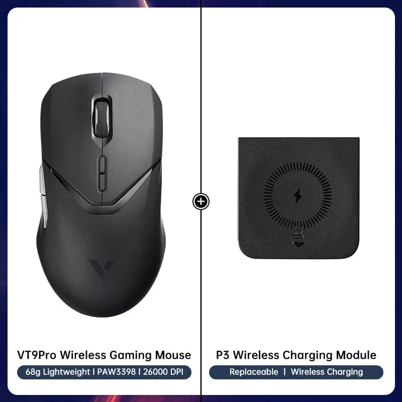 Rapoo VT9PRO Kabellose Gaming-Maus Esports Grade 68g Ultra-Light 26000DPI 8 Tasten Optische PAW3398 Computermaus für Laptop-PC