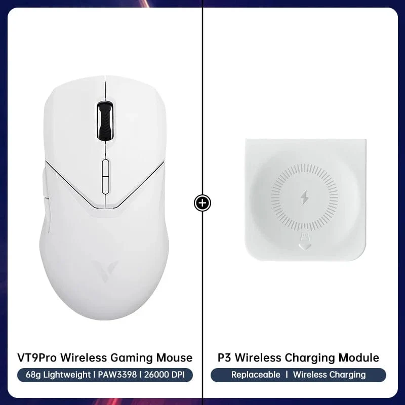 Rapoo VT9PRO Kabellose Gaming-Maus Esports Grade 68g Ultra-Light 26000DPI 8 Tasten Optische PAW3398 Computermaus für Laptop-PC