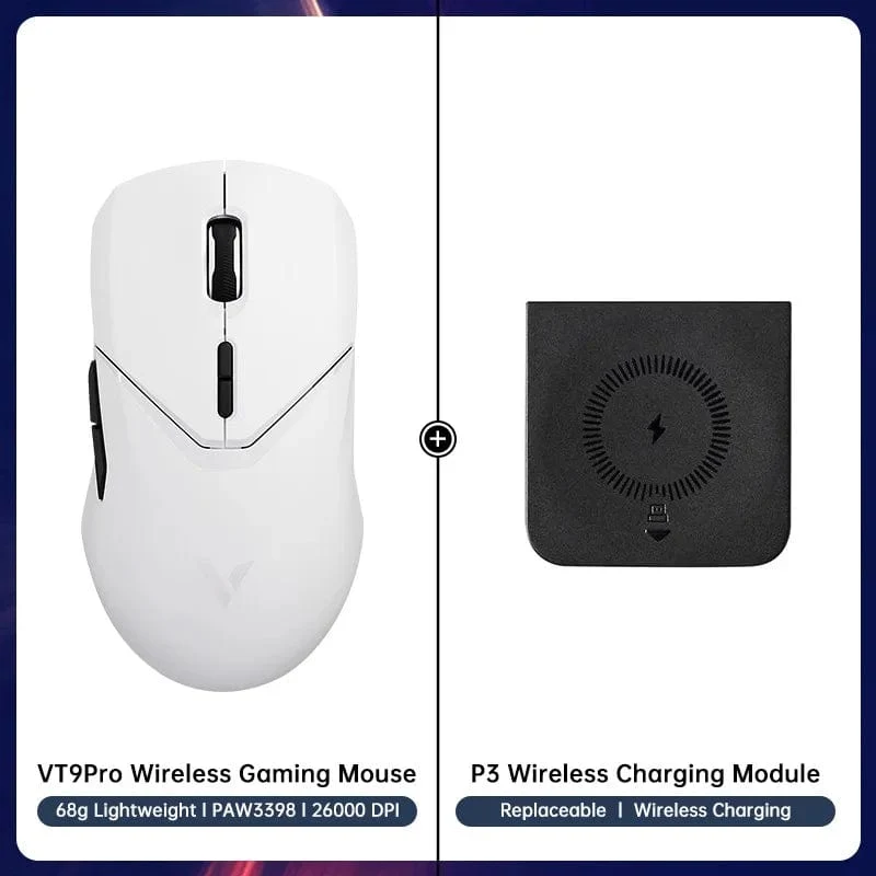 Rapoo VT9PRO Kabellose Gaming-Maus Esports Grade 68g Ultra-Light 26000DPI 8 Tasten Optische PAW3398 Computermaus für Laptop-PC