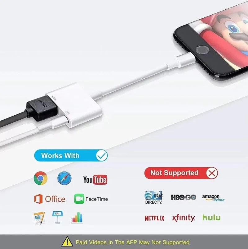8-poliger Anschluss zum HDMI-Adapter, 1080P-Bildschirmkonverter, kompatibler iPhone-zu-HDMI-Adapter für iPhone-iPod-Modelle, TV-Monitore, Projektor