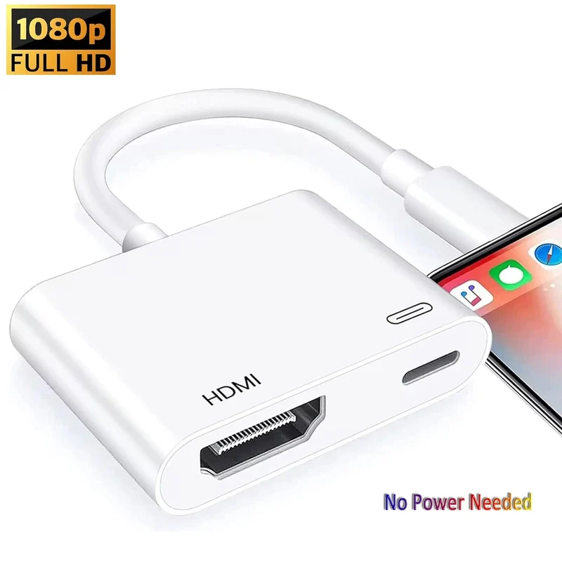 8-poliger Anschluss zum HDMI-Adapter, 1080P-Bildschirmkonverter, kompatibler iPhone-zu-HDMI-Adapter für iPhone-iPod-Modelle, TV-Monitore, Projektor