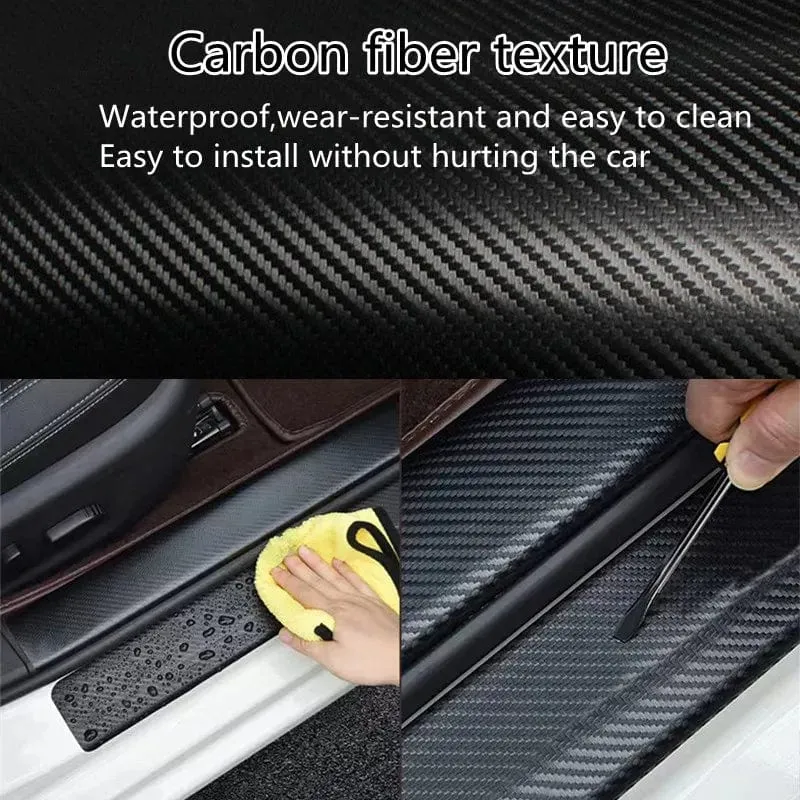 Nano Carbon Fiber Auto Aufkleber DIY Paste Schutz Streifen Auto Tür Schwelle Seitenspiegel Anti Scratch Band Wasserdichte Schutz Film