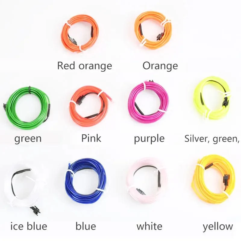 5m Auto Innenraum Atmosphäre Beleuchtung LED Streifen 5V DIY Flexible EL Neon Kalt Licht Linie Rohr Mit USB Auto Dekoration Umgebungs Lampe