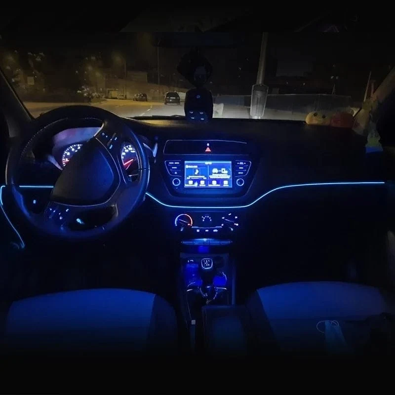 5m Auto Innenraum Atmosphäre Beleuchtung LED Streifen 5V DIY Flexible EL Neon Kalt Licht Linie Rohr Mit USB Auto Dekoration Umgebungs Lampe