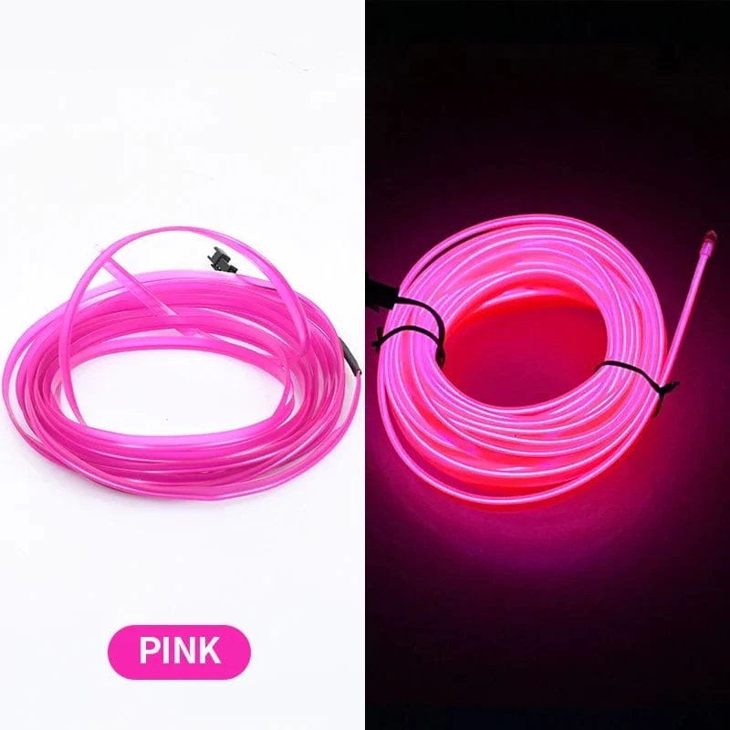 5m Auto Innenraum Atmosphäre Beleuchtung LED Streifen 5V DIY Flexible EL Neon Kalt Licht Linie Rohr Mit USB Auto Dekoration Umgebungs Lampe