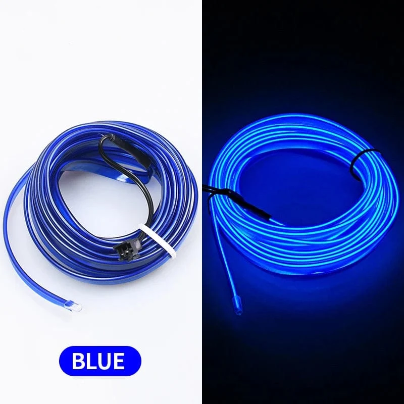 5m Auto Innenraum Atmosphäre Beleuchtung LED Streifen 5V DIY Flexible EL Neon Kalt Licht Linie Rohr Mit USB Auto Dekoration Umgebungs Lampe