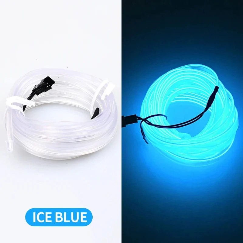 5m Auto Innenraum Atmosphäre Beleuchtung LED Streifen 5V DIY Flexible EL Neon Kalt Licht Linie Rohr Mit USB Auto Dekoration Umgebungs Lampe