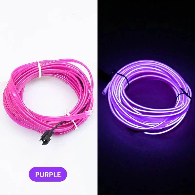 5m Auto Innenraum Atmosphäre Beleuchtung LED Streifen 5V DIY Flexible EL Neon Kalt Licht Linie Rohr Mit USB Auto Dekoration Umgebungs Lampe
