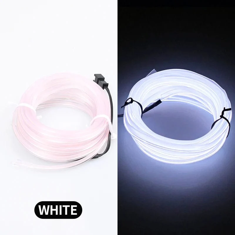 5m Auto Innenraum Atmosphäre Beleuchtung LED Streifen 5V DIY Flexible EL Neon Kalt Licht Linie Rohr Mit USB Auto Dekoration Umgebungs Lampe