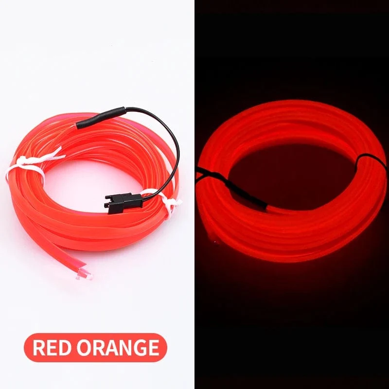 5m Auto Innenraum Atmosphäre Beleuchtung LED Streifen 5V DIY Flexible EL Neon Kalt Licht Linie Rohr Mit USB Auto Dekoration Umgebungs Lampe