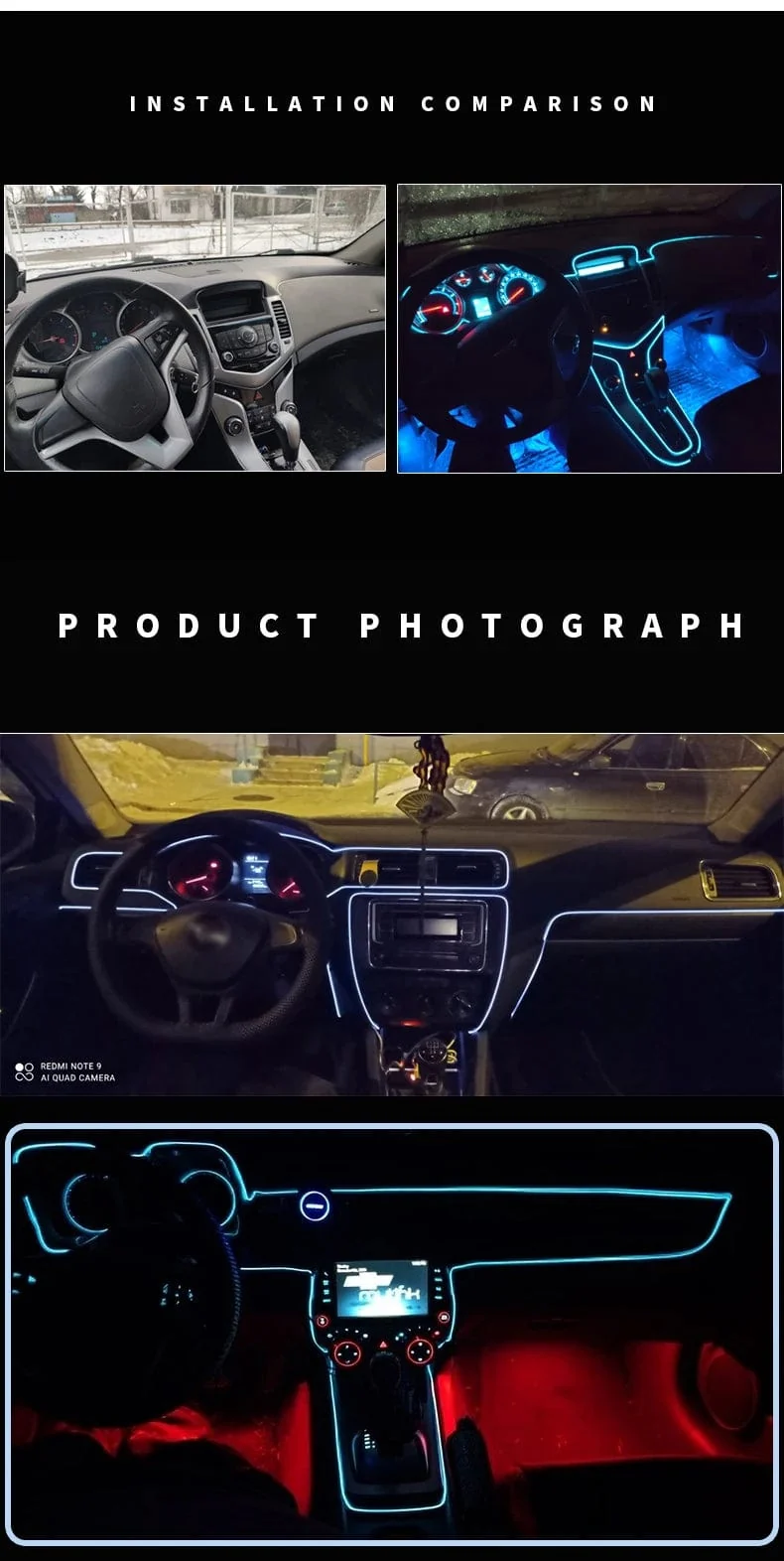 5m Auto Innenraum Atmosphäre Beleuchtung LED Streifen 5V DIY Flexible EL Neon Kalt Licht Linie Rohr Mit USB Auto Dekoration Umgebungs Lampe