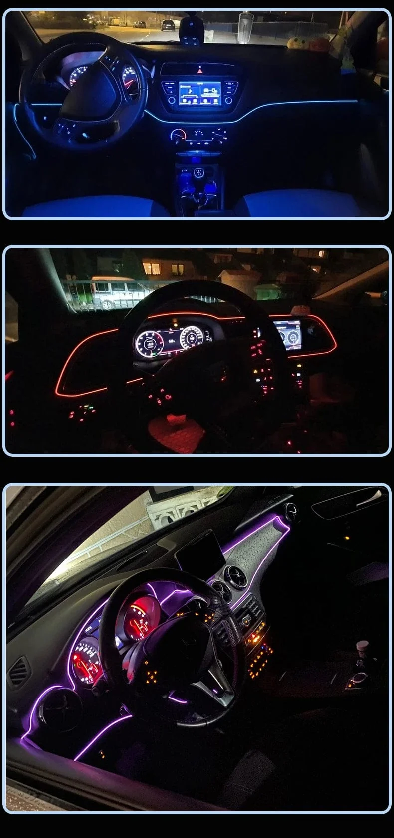 5m Auto Innenraum Atmosphäre Beleuchtung LED Streifen 5V DIY Flexible EL Neon Kalt Licht Linie Rohr Mit USB Auto Dekoration Umgebungs Lampe