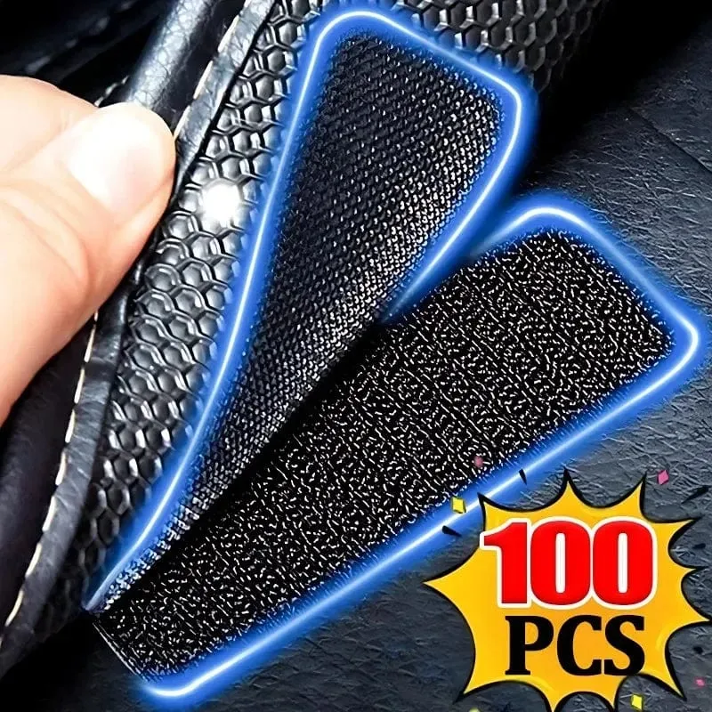 Teppich-Befestigungsaufkleber, 100/2 Stück, doppelt hochklebend, für Autos, feste Flicken, rutschfeste Matte, Fußmatten für den Heimboden, rutschfeste Griffbänder, neu