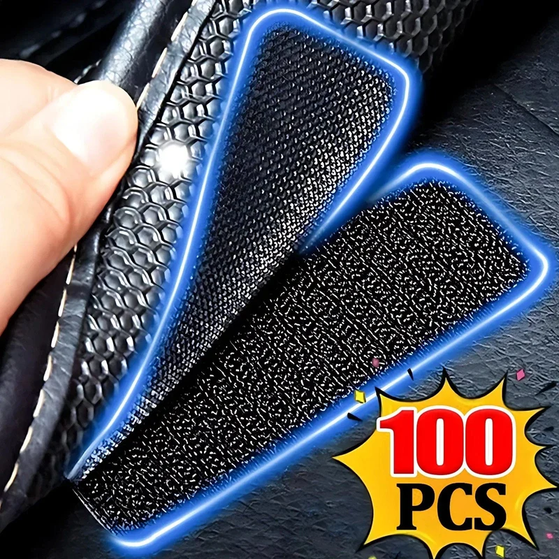 Teppich-Befestigungsaufkleber, 100/2 Stück, doppelt hochklebend, für Autos, feste Flicken, rutschfeste Matte, Fußmatten für den Heimboden, rutschfeste Griffbänder, neu