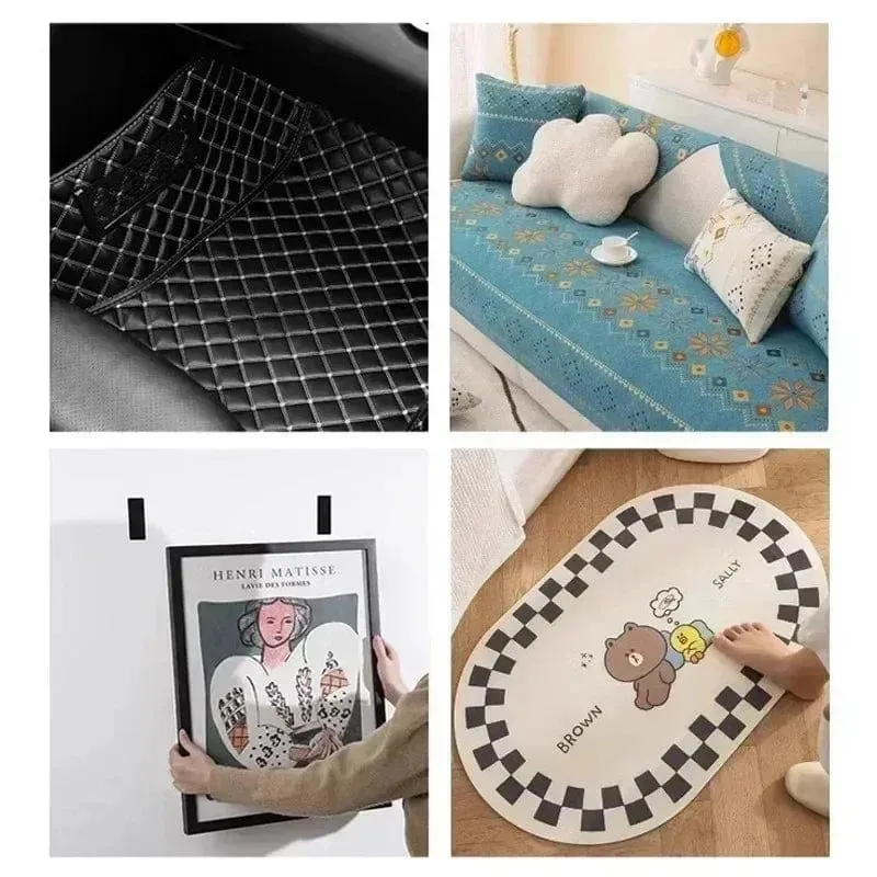 Teppich-Befestigungsaufkleber, 100/2 Stück, doppelt hochklebend, für Autos, feste Flicken, rutschfeste Matte, Fußmatten für den Heimboden, rutschfeste Griffbänder, neu