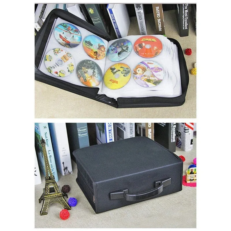 Tragbare CD-/DVD-Hülle für 240/320/360400/520/XNUMX Discs Album-Organizer Medienaufbewahrungsbox mit Reißverschluss CD-Hülle