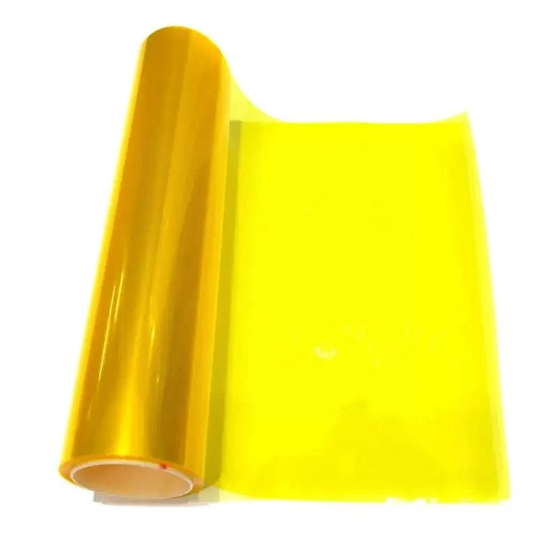 Gelbe Autolicht-Scheinwerfer-Rücklicht-Tönungsfolie, Vinylfolie, Lampenfolie, Aufkleberbogen, Farbwechsel, Rauch, matt, Nebelschlussaufkleber