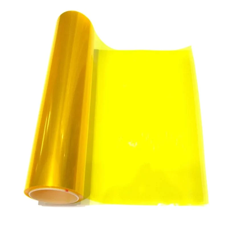 Gelbe Autolicht-Scheinwerfer-Rücklicht-Tönungsfolie, Vinylfolie, Lampenfolie, Aufkleberbogen, Farbwechsel, Rauch, matt, Nebelschlussaufkleber