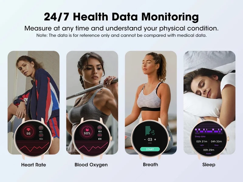 Karchilor 2024 Damen-Smartwatch, Bluetooth-Anruf, 1.39-Zoll-Touchscreen, Smartwatches für Männer, Gesundheitsüberwachung, IP67, wasserdicht, Fitness
