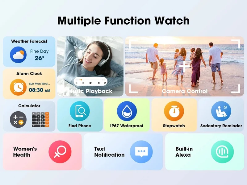 Karchilor 2024 Damen-Smartwatch, Bluetooth-Anruf, 1.39-Zoll-Touchscreen, Smartwatches für Männer, Gesundheitsüberwachung, IP67, wasserdicht, Fitness