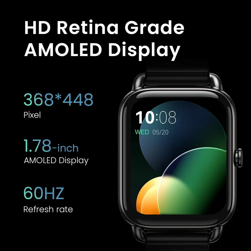 HAYLOU RS4 Plus Smartwatch 1.78'' AMOLED-Display 105 Sportmodi 10 Tage Akkulaufzeit Smart Watch SpO₂ Herzfrequenz Schlafmonitor