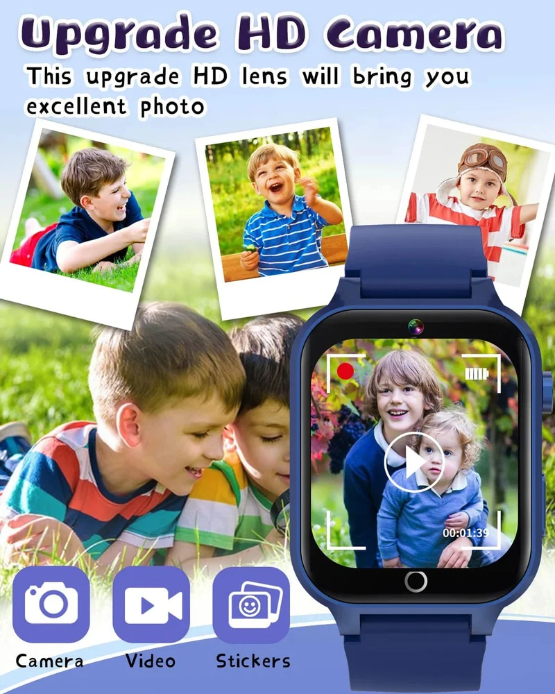 KGG Kinder-Smartwatches für Mädchen und Jungen, 26 Spiele, Touchscreen, Kamera, Schrittzähler, Video, MP3-Alarm, Kinder-Digitaluhr, Geburtstagsgeschenk