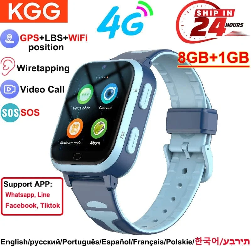 4G Smart Watch GPS WiFi Position ROM 8 GB Videoanruf Telefon Tonaufnahme Kinder Smartwatch Kinder Rückrufmonitor Wecker