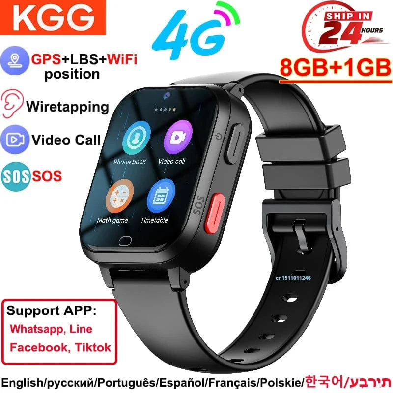 4G Smart Watch GPS WiFi Position ROM 8 GB Videoanruf Telefon Tonaufnahme Kinder Smartwatch Kinder Rückrufmonitor Wecker