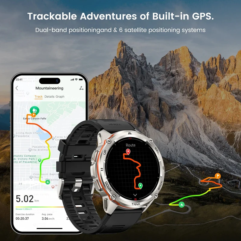 2024 Original KOSPET TANK T3 Ultra GPS Smart Watch Herren Smartwatch 470mAh Digitale Fitness AMOLED AOD Bluetooth Elektronische Uhren