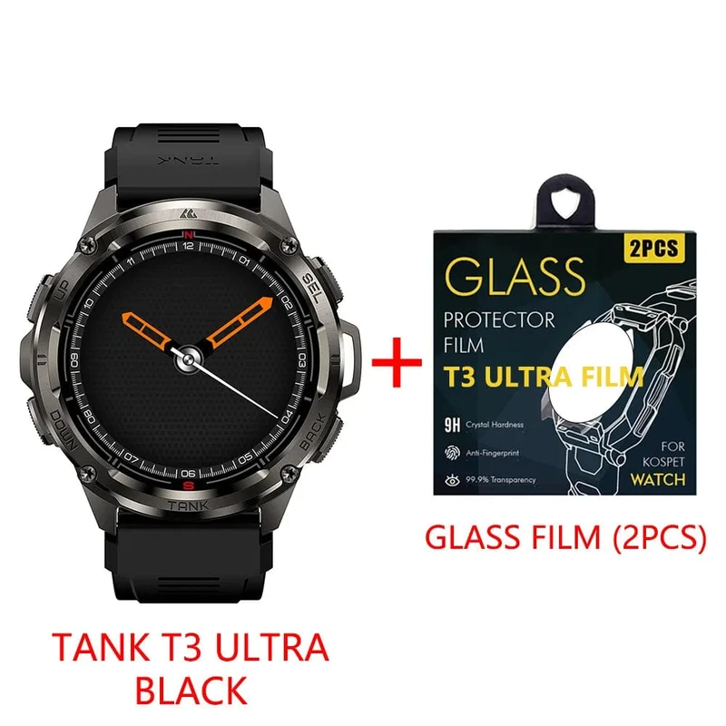 2024 Original KOSPET TANK T3 Ultra GPS Smart Watch Herren Smartwatch 470mAh Digitale Fitness AMOLED AOD Bluetooth Elektronische Uhren