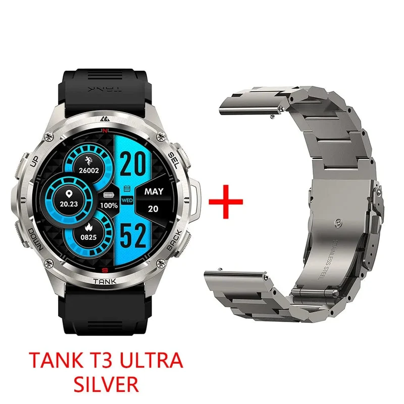 2024 Original KOSPET TANK T3 Ultra GPS Smart Watch Herren Smartwatch 470mAh Digitale Fitness AMOLED AOD Bluetooth Elektronische Uhren