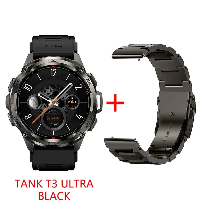 2024 Original KOSPET TANK T3 Ultra GPS Smart Watch Herren Smartwatch 470mAh Digitale Fitness AMOLED AOD Bluetooth Elektronische Uhren