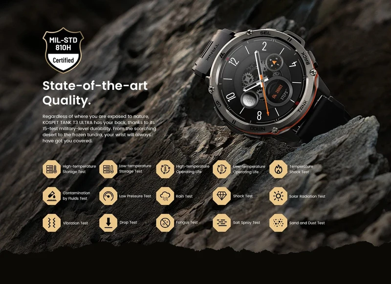2024 Original KOSPET TANK T3 Ultra GPS Smart Watch Herren Smartwatch 470mAh Digitale Fitness AMOLED AOD Bluetooth Elektronische Uhren