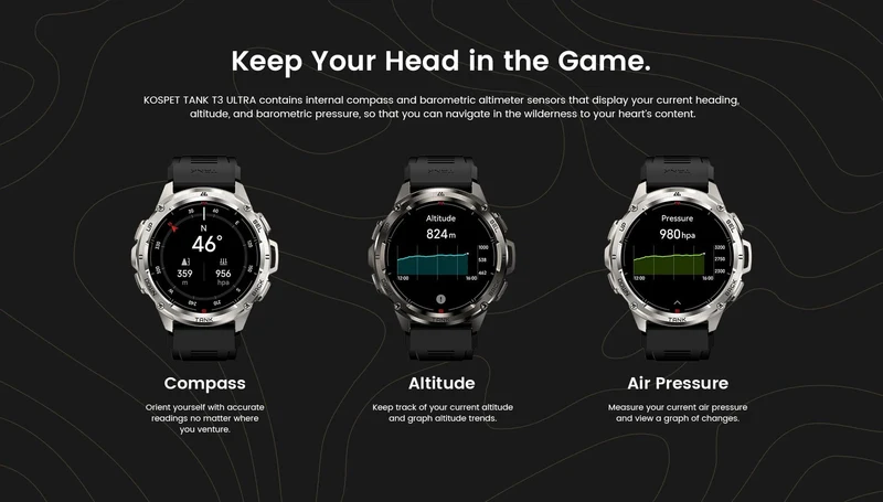 2024 Original KOSPET TANK T3 Ultra GPS Smart Watch Herren Smartwatch 470mAh Digitale Fitness AMOLED AOD Bluetooth Elektronische Uhren