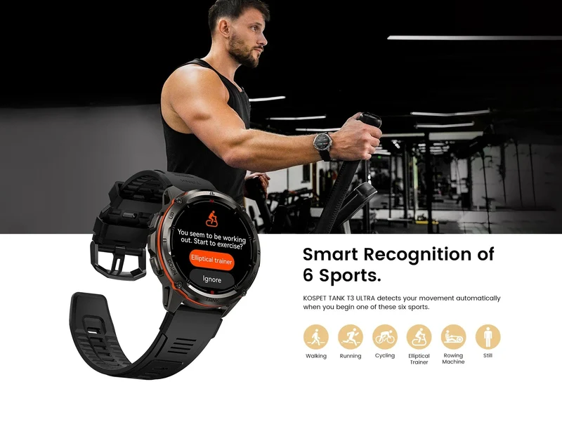 2024 Original KOSPET TANK T3 Ultra GPS Smart Watch Herren Smartwatch 470mAh Digitale Fitness AMOLED AOD Bluetooth Elektronische Uhren