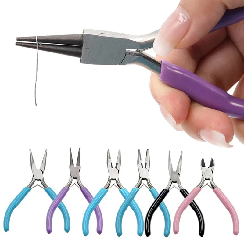 Schmuckzubehör Reparatur-Set zum Herstellen von Werkzeugen zum Schneiden/Biegen von Kupferdrähten Kleine Zange Pinzette Schere Öffner Ringwerkzeuge Taschenzange