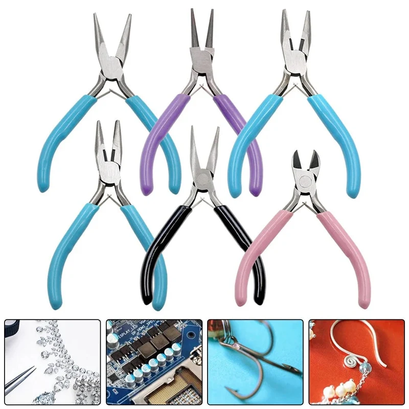 Schmuckzubehör Reparatur-Set zum Herstellen von Werkzeugen zum Schneiden/Biegen von Kupferdrähten Kleine Zange Pinzette Schere Öffner Ringwerkzeuge Taschenzange